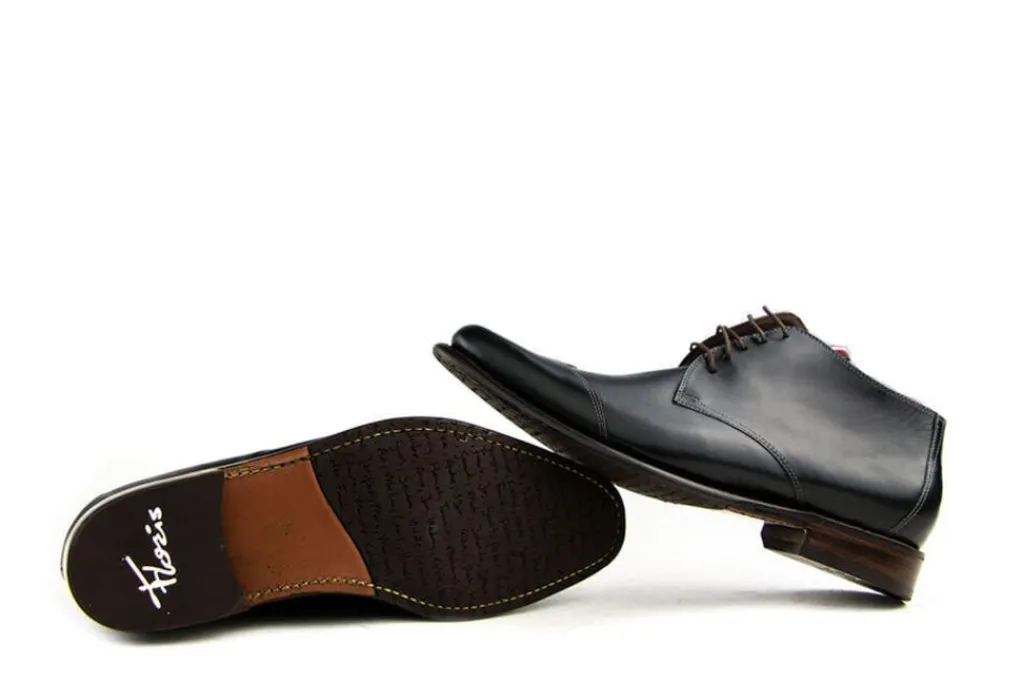 Hoge Veterschoenen | Nette Schoenen^Floris van Bommel Veterschoenen Zwart De Marser 01.00