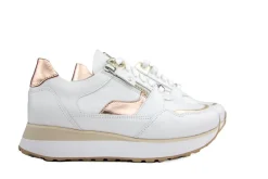 Sneakers | Wijdte K^Footnotes Sneaker Elke Calf White Combi