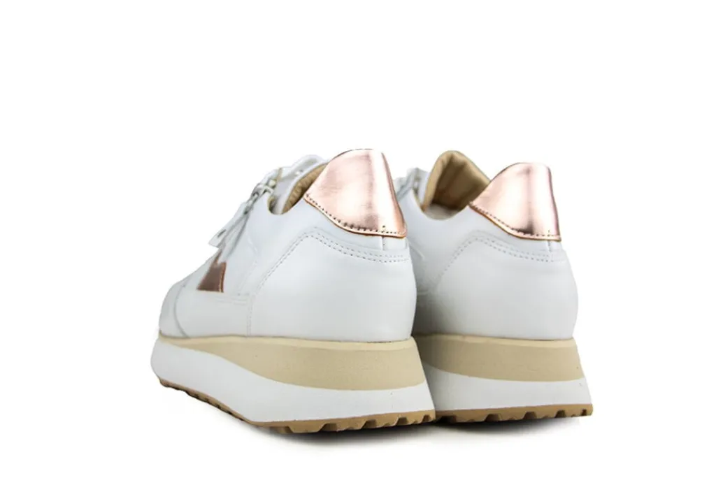 Sneakers | Wijdte K^Footnotes Sneaker Elke Calf White Combi