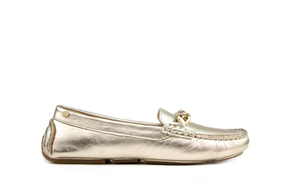 Mocassins | Loafers / Instappers^Fred de la Bretoniere Moccassin Light Gold Metallic