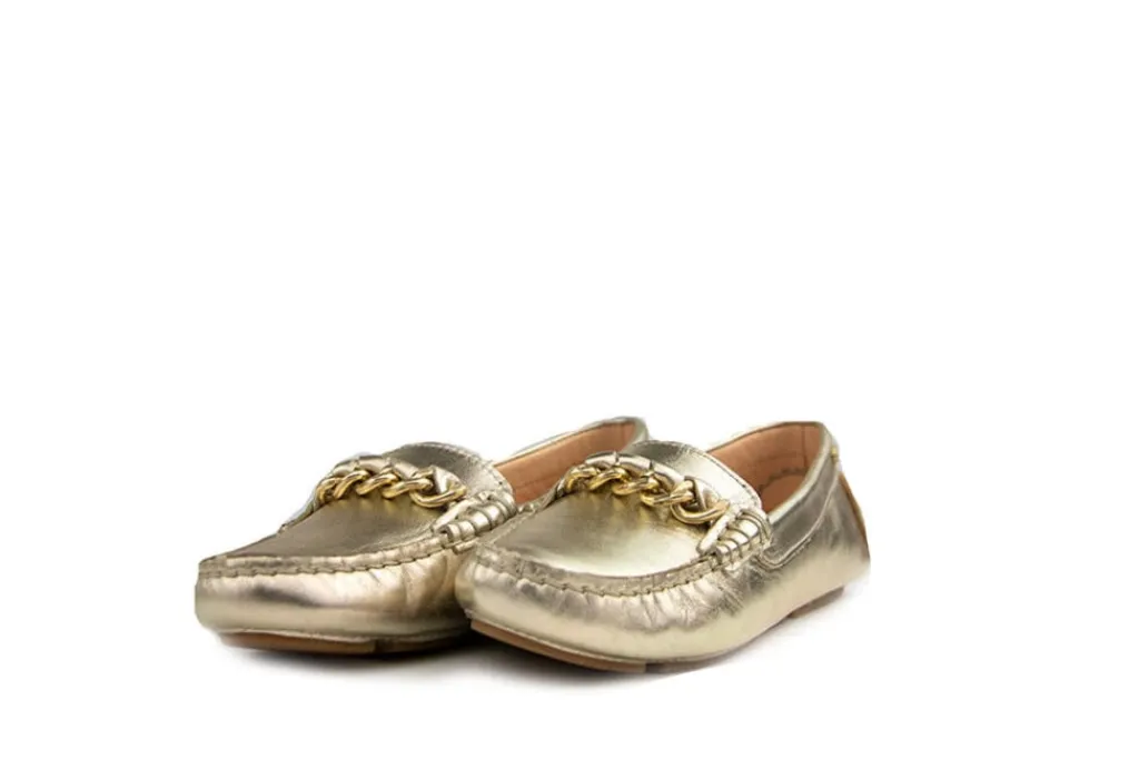 Mocassins | Loafers / Instappers^Fred de la Bretoniere Moccassin Light Gold Metallic
