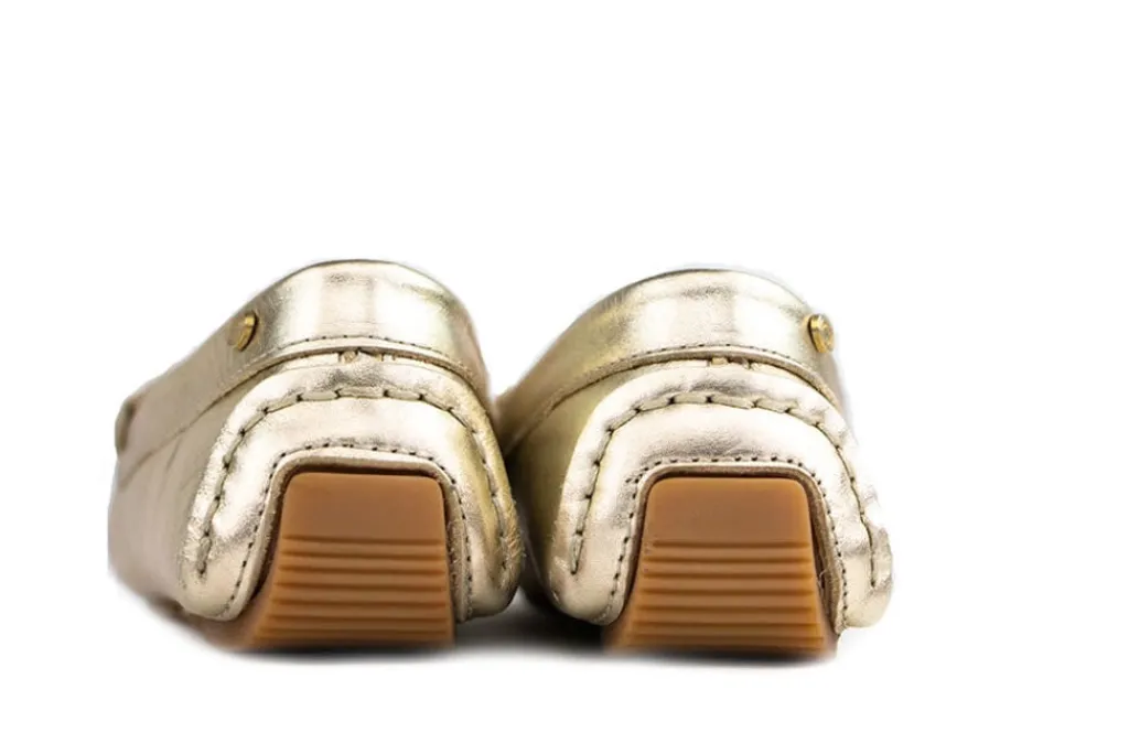 Mocassins | Loafers / Instappers^Fred de la Bretoniere Moccassin Light Gold Metallic