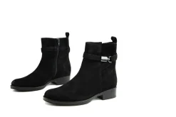 Enkellaarzen^Gabor Enkellaars Schwarz Suede Silver