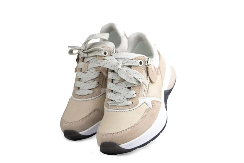Sneakers^Gabor Rolling Soft Sneaker Leinen Oak Puder