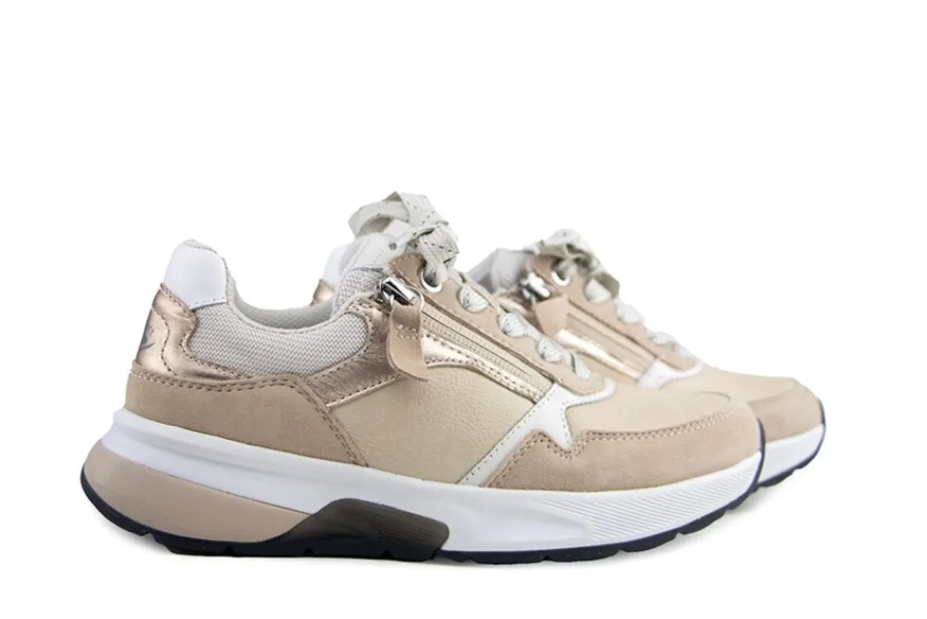 Sneakers^Gabor Rolling Soft Sneaker Leinen Oak Puder