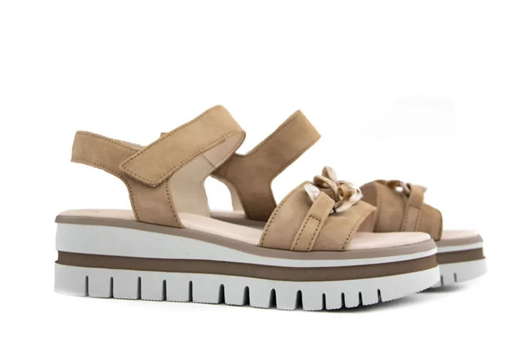 Sandalen | Sandalen En Slippers^Gabor Sandaal Ketting Caramel Suede