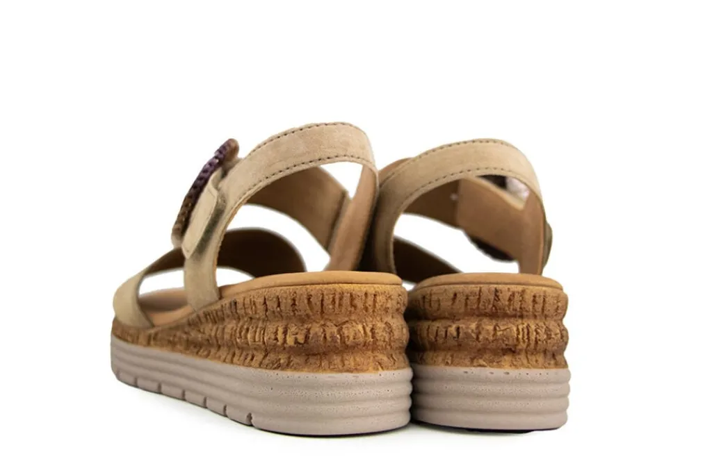 Sandalen | Sandalen En Slippers^Gabor Sandaal Sand Suede Gesp