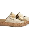 Slippers | Sandalen En Slippers^Gabor Slipper Raffia Natur Champagner