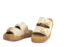 Slippers | Sandalen En Slippers^Gabor Slipper Raffia Natur Champagner