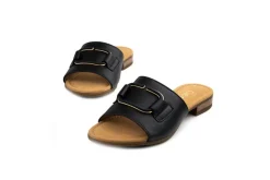 Slippers | Sandalen En Slippers^Gabor Slipper Schwarz Uni Gold Nappa