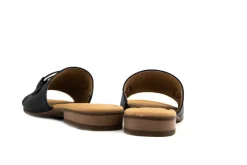 Slippers | Sandalen En Slippers^Gabor Slipper Schwarz Uni Gold Nappa