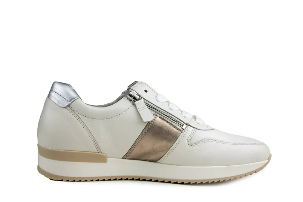 Sneakers^Gabor Sneaker Latte Puder Silber Nappa Satin