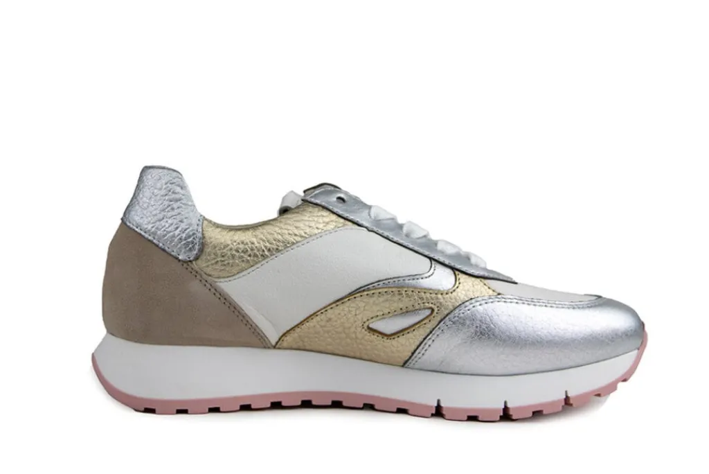 Sneakers^Gabor Sneaker Latte Silber Rose Metal