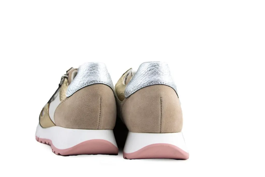 Sneakers^Gabor Sneaker Latte Silber Rose Metal