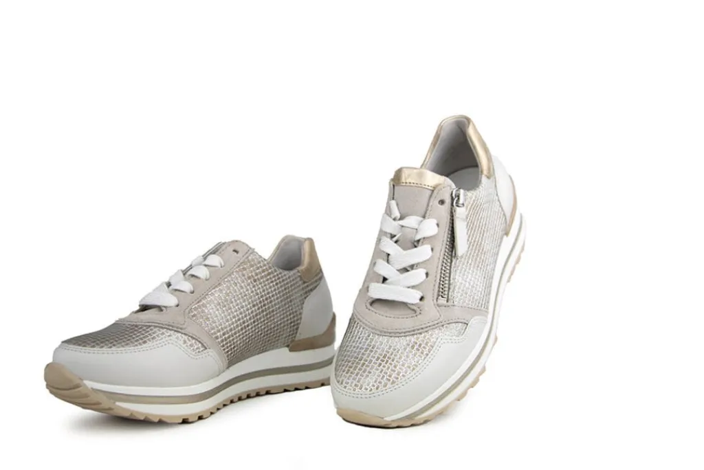 Sneakers^Gabor Sneaker Raffia Beige Offwhite Platin