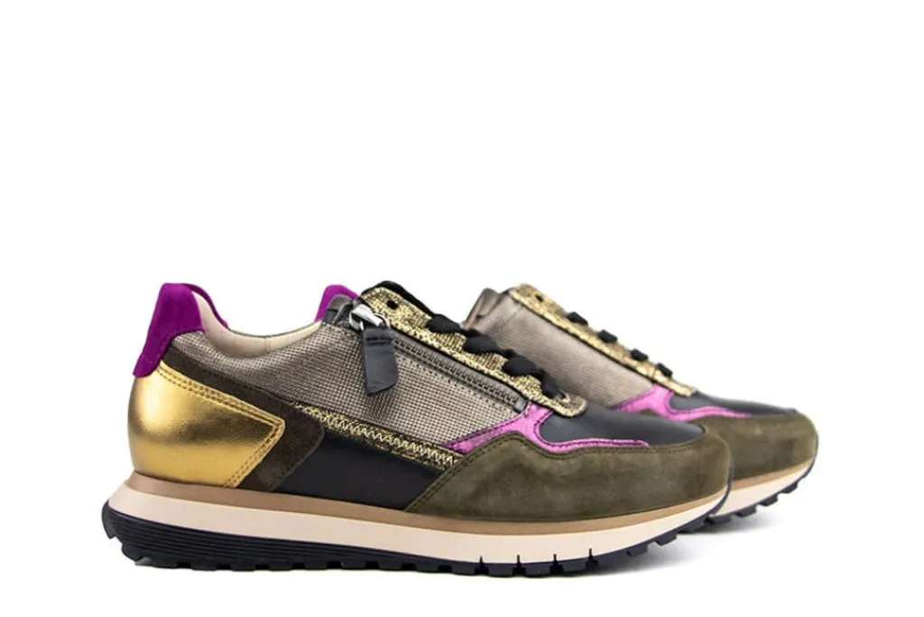 Sneakers^Gabor Sneaker Schwarz Efeu Golden Triton