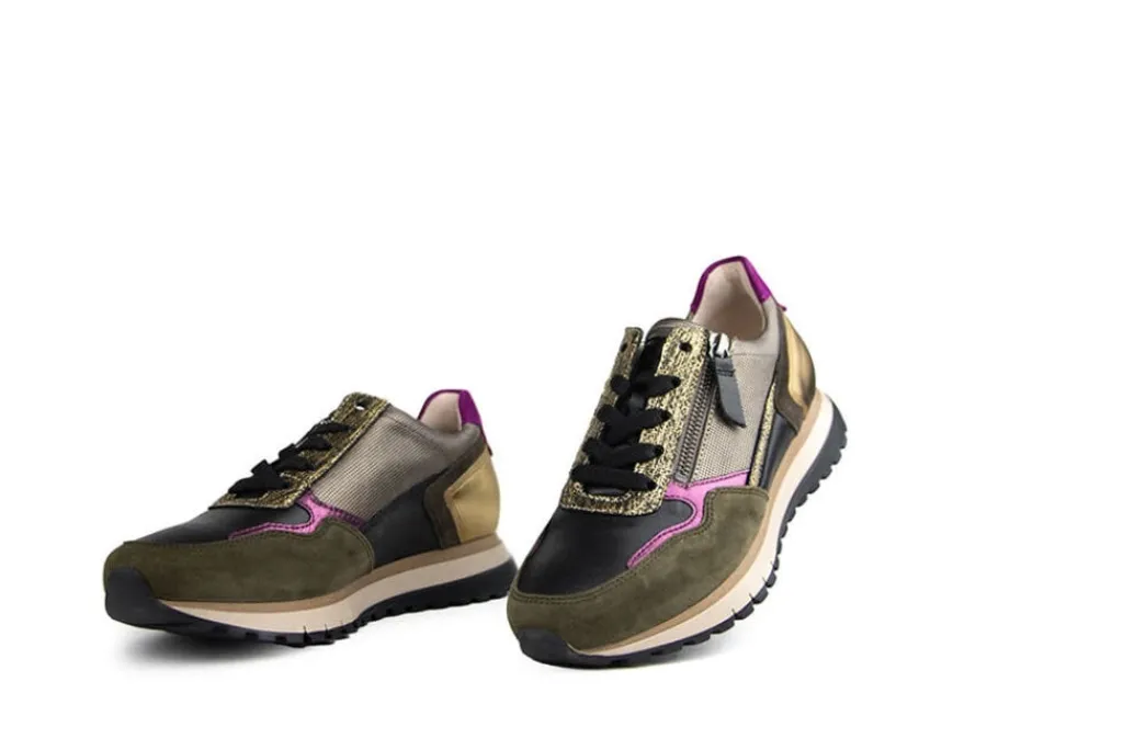 Sneakers^Gabor Sneaker Schwarz Efeu Golden Triton