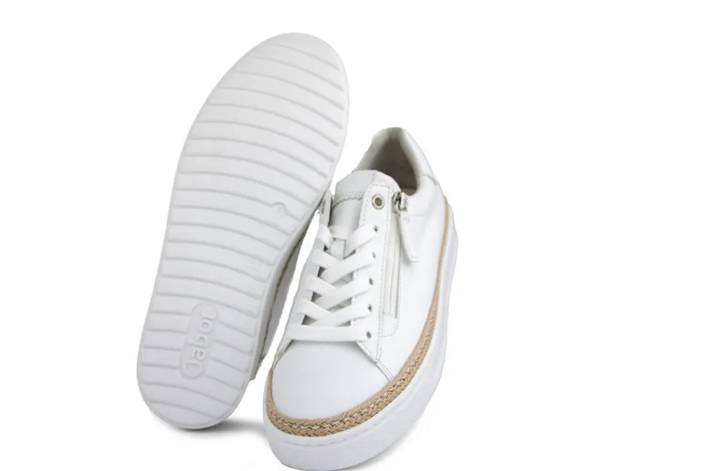 Sneakers^Gabor Sneaker Weiss Nappa Jute