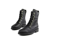 Veterboots En Bikerboots^Gabor Veterboot Schwarz Gold Levaredo Kroko