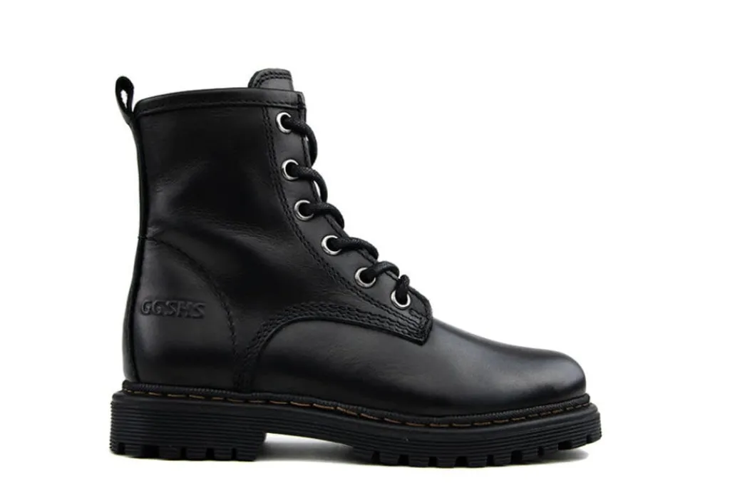 Veterboots En Bikerboots^GIGA Veterboot Liz Nero Crust
