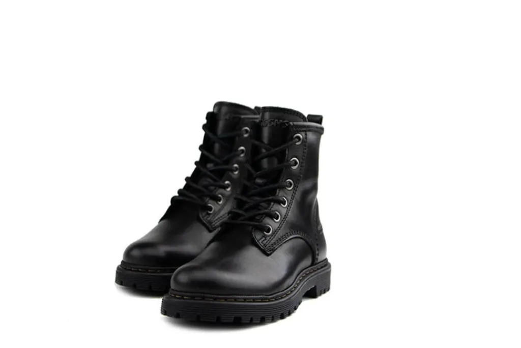 Veterboots En Bikerboots^GIGA Veterboot Liz Nero Crust