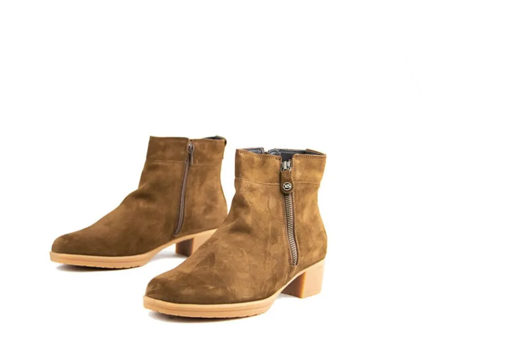 Wijdte H | Enkellaarzen^Hartjes Enkellaars Hip Boot Darkcognac