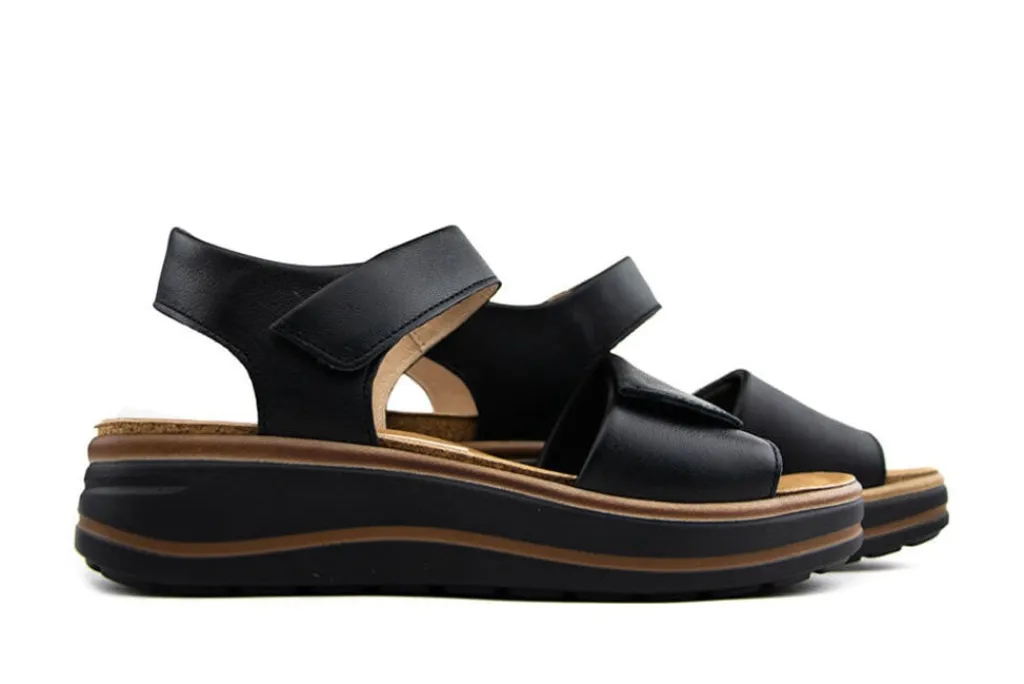 Sandalen En Slippers | Wijdte H^Hartjes Sandaal Woogie Natural Schwarz