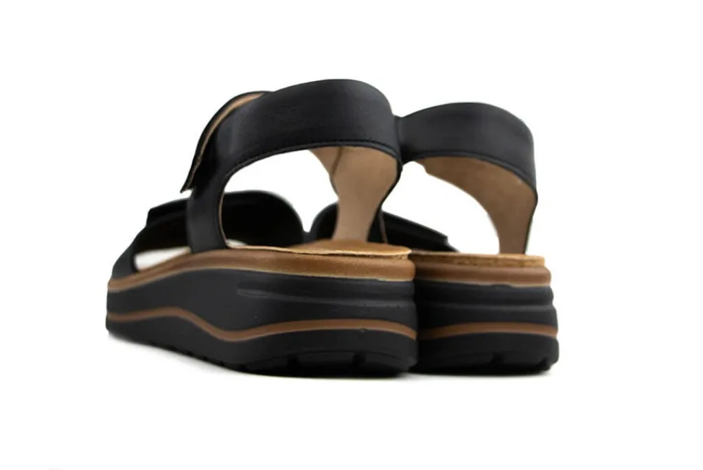 Sandalen En Slippers | Wijdte H^Hartjes Sandaal Woogie Natural Schwarz