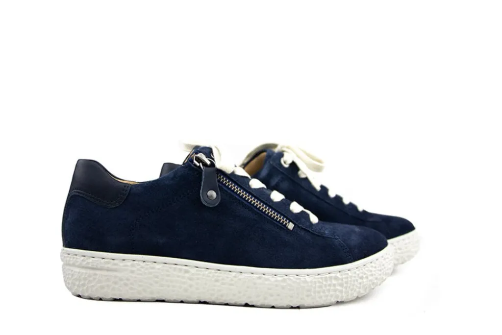 Sneakers | Wijdte H^Hartjes Sneaker Phil Dunkelblau Velour
