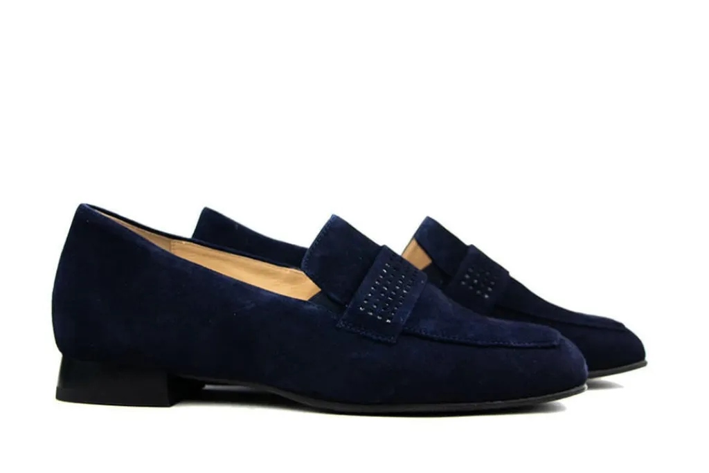 Loafers | Wijdte H^Hassia Loafer Blue Suede Perlato