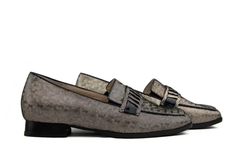 Loafers | Wijdte H^Hassia Loafer Taupe Schwarz Pixel
