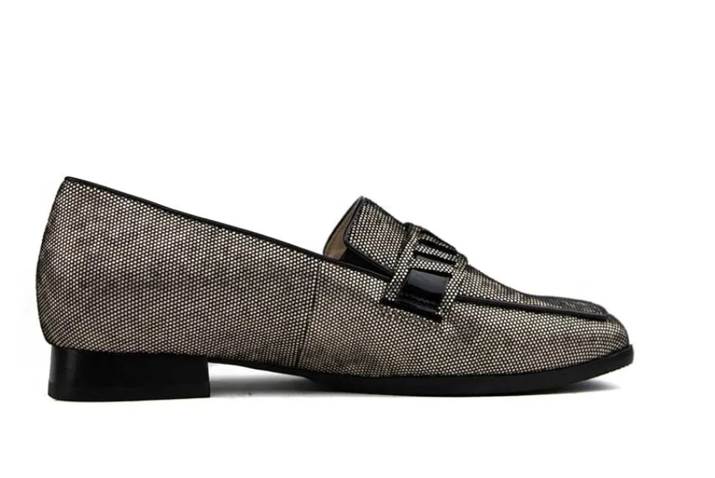 Loafers | Wijdte H^Hassia Loafer Taupe Schwarz Pixel