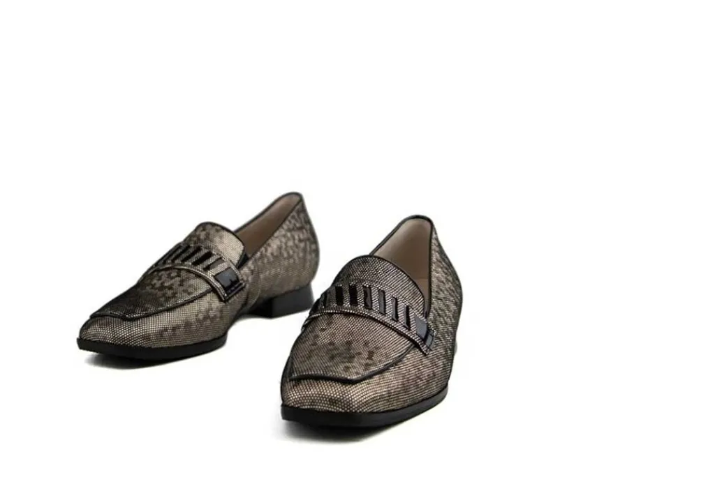 Loafers | Wijdte H^Hassia Loafer Taupe Schwarz Pixel