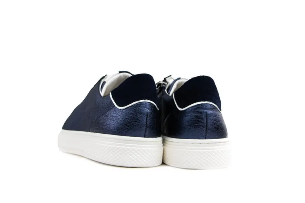 Sneakers | Wijdte H^Hassia Sneaker Blue Weiss Crinkle