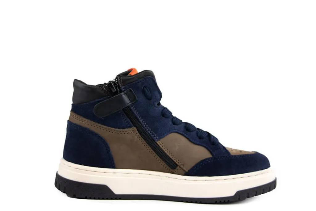 Sneakers^HIP Hoge Sneaker Donkerblauw Combi