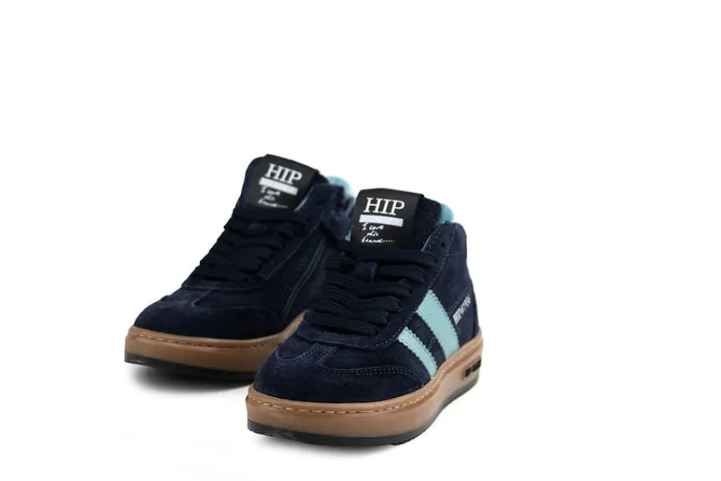 Sneakers^HIP Hoge Sneaker Donkerblauw Combi