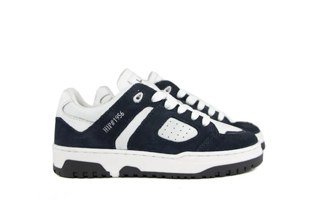 Sneakers^HIP Sneaker Donkerblauw Wit Combi