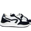 Sneakers^HIP Sneaker Donkerblauw Wit Combi