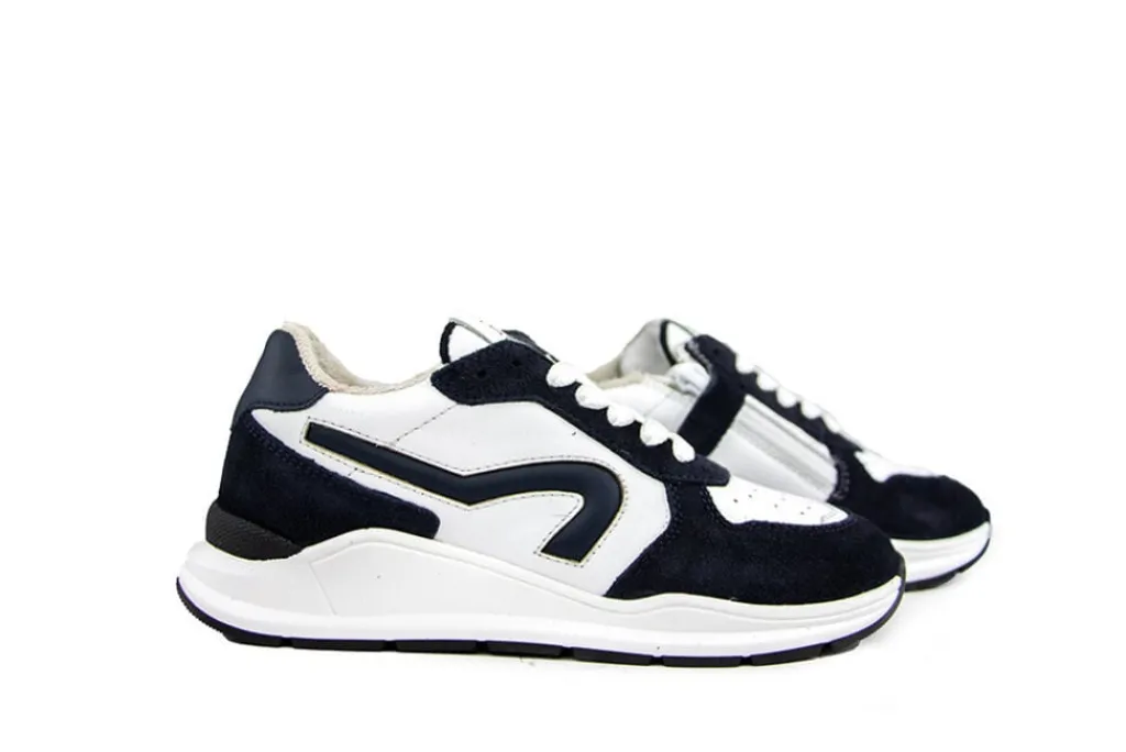 Sneakers^HIP Sneaker Donkerblauw Wit Combi