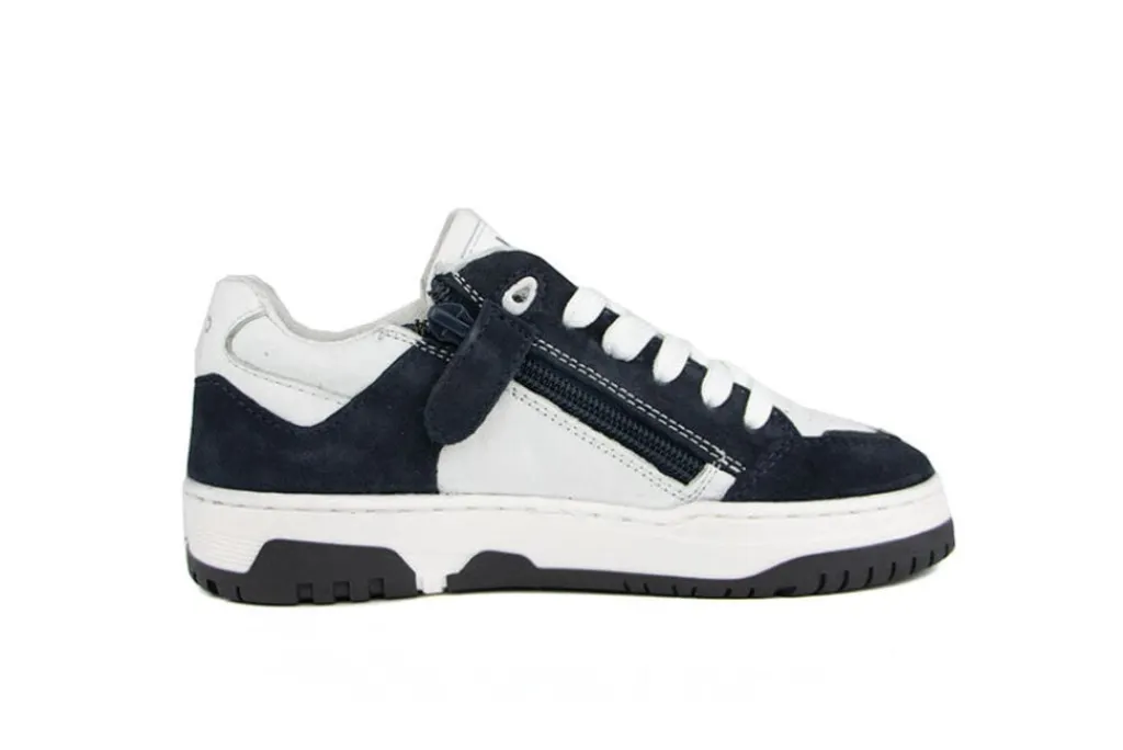 Sneakers^HIP Sneaker Donkerblauw Wit Combi