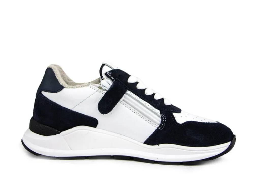 Sneakers^HIP Sneaker Donkerblauw Wit Combi