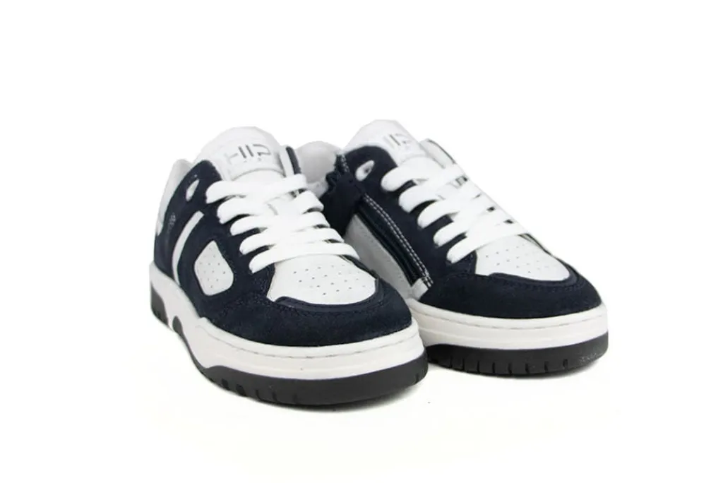 Sneakers^HIP Sneaker Donkerblauw Wit Combi
