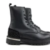 Laarzen^HIP Veterboot Studs Zwart Combi