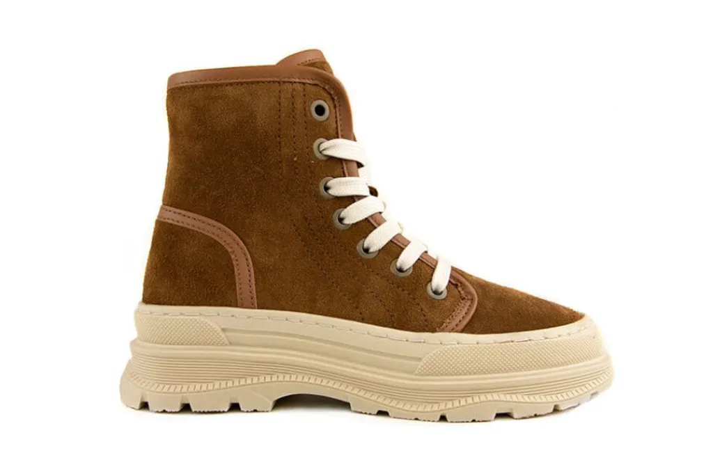 Veterboots En Bikerboots^HIP Veterboots Bruin Suède