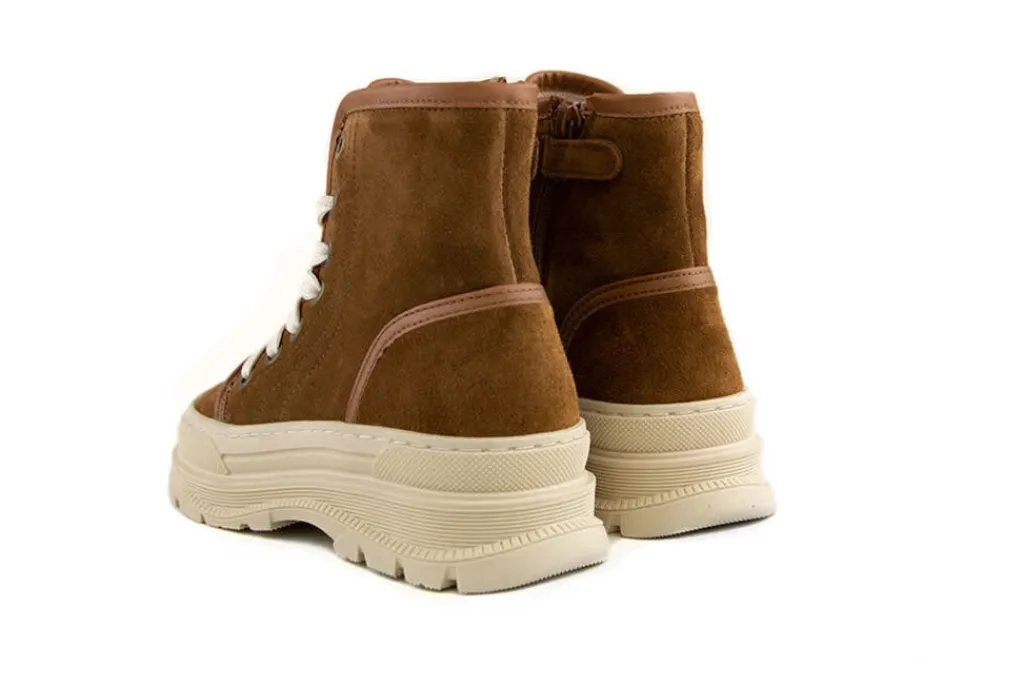 Veterboots En Bikerboots^HIP Veterboots Bruin Suède