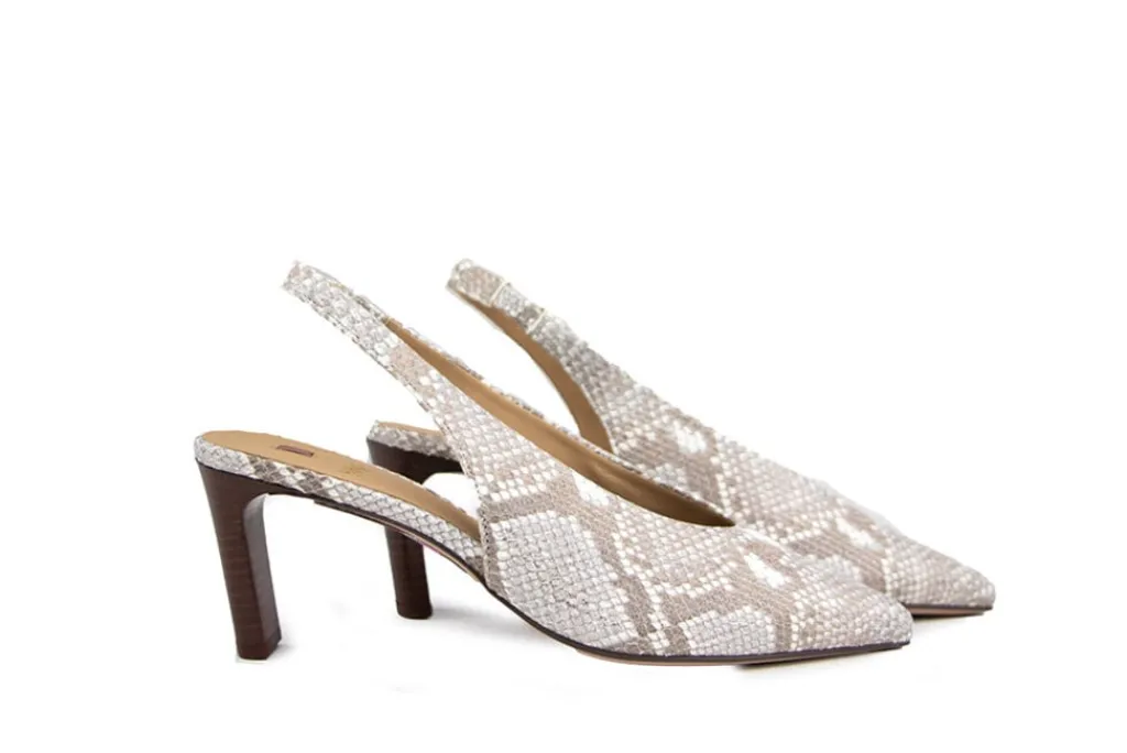Pumps^Högl Hogl Slingback Pump Taupe Multi Pearlsnake