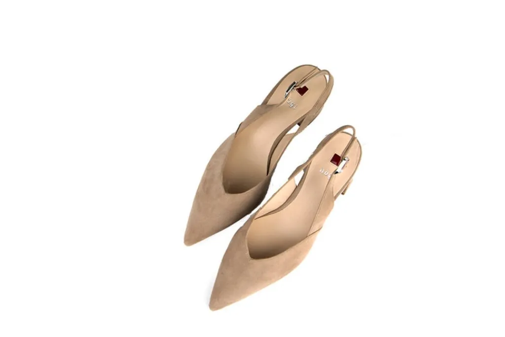 Pumps^Högl Hogl Slingback Pump Taupe Samtkid