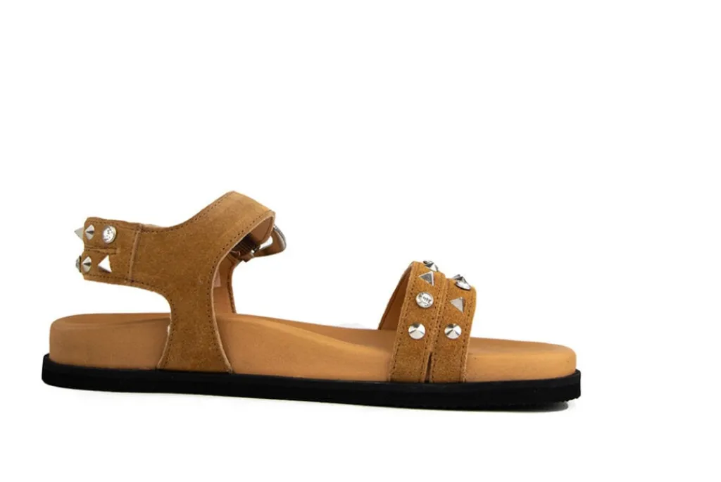 Sandalen | Sandalen En Slippers^IQÔNIC IQONIC Sandaal Lyon 3 Camel Studs