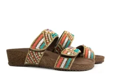 Slippers | Sandalen En Slippers^Lazamani Beads Two Strap Mules Wedge Multi