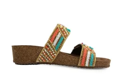 Slippers | Sandalen En Slippers^Lazamani Beads Two Strap Mules Wedge Multi